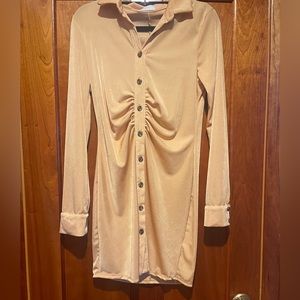 Dress beige gold color. Size large